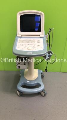 Toshiba SSA-510A Portable Ultrasound Scanner *S/N A5522334* **Mfd 02/2005** with 1 x Transducer / Probe (PVG-381M) and Mitsubishi Video Copy Processor (HDD REMOVED - Screen Hinges Loose - Marks on Side Panel - Probe Holder Snapped - See Pictures)