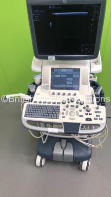 GE Logiq E9 Flat Screen Ultrasound Scanner Model No 5205000-2 *S/N 95855US3* **Mfd 03/2009** Software Version R2.0.4 with 4 x Transducers / Probes (ML6-15-D Ref 5199103 *Mfd 02/2009* / 9L-D Ref 5194432 *Mfd 02/2009* / C1-5 Ref 5261135 *Mfd 09/2011* and IC - 2