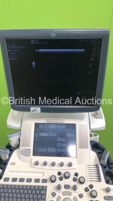 GE Logiq E9 Flat Screen Ultrasound Scanner Model No 5205000-2 *S/N 95855US3* **Mfd 03/2009** Software Version R2.0.4 with 4 x Transducers / Probes (ML6-15-D Ref 5199103 *Mfd 02/2009* / 9L-D Ref 5194432 *Mfd 02/2009* / C1-5 Ref 5261135 *Mfd 09/2011* and IC - 4