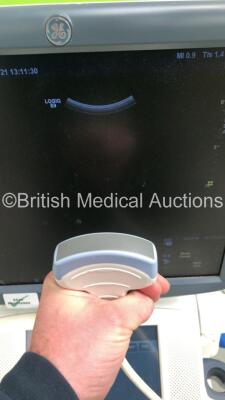 GE Logiq E9 Flat Screen Ultrasound Scanner Model No 5205000-2 *S/N 95855US3* **Mfd 03/2009** Software Version R2.0.4 with 4 x Transducers / Probes (ML6-15-D Ref 5199103 *Mfd 02/2009* / 9L-D Ref 5194432 *Mfd 02/2009* / C1-5 Ref 5261135 *Mfd 09/2011* and IC - 10