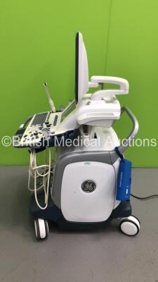 GE Logiq E9 Flat Screen Ultrasound Scanner Model No 5205000-2 *S/N 95855US3* **Mfd 03/2009** Software Version R2.0.4 with 4 x Transducers / Probes (ML6-15-D Ref 5199103 *Mfd 02/2009* / 9L-D Ref 5194432 *Mfd 02/2009* / C1-5 Ref 5261135 *Mfd 09/2011* and IC - 22