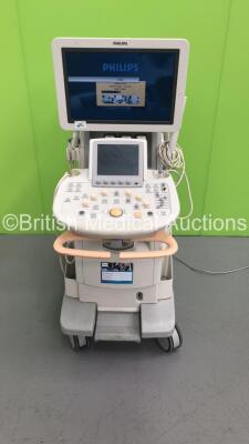 Philips iU22 Flat Screen Ultrasound Scanner *S/N 039W5L* **Mfd 02/2010* on F.3 Cart Software Version 6.3.6.343 with 5 x Transducers / Probes (2 x L15-7io / 2 x C9-5ec and 1 x C10-3v) and Sony UP-D897 Digital Graphic Printer (Powers Up - Marks to Lower Tri