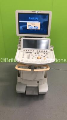 Philips iE33 Flat Screen Ultrasound Scanner *S/N 02XRYZ* **Mfd 11/2007** on E.2 Cart Software Version 6.3.3.145 with 2 x Transducers / Probes (S5-1 and X3-1) Sony UP-D897 Digital Graphic Printer and Mitsubishi MD3000 Video Cassette Recorder (Powers Up)