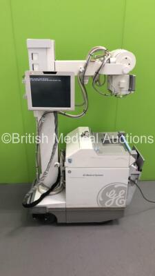 GE AMX 4 Plus Mobile X-Ray Unit Model No 2275938 (Powers Up with Key - Key Included) *S/N 1010925WK4* **Mfd 01/2007** with Carestream DRX-Mobile Retrofit Kit (Powers Up - HDD REMOVED) *General Marks and Scuffs to Trims*