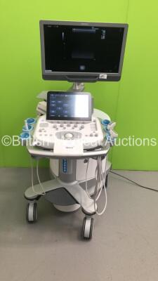 Siemens Acuson Helx Evolution S2000 Flat Screen Ultrasound Scanner Model 240 10041461 Software Version 500.1.061 Product Version VE10B with 3 x Transducers/Probes (1 x 4C1 * Mfd 2015 *,1 x 12L4 * Mfd 2016 * and 1 x 14L5 SP * Mfd 2010 *) and Sony Digital C - 14