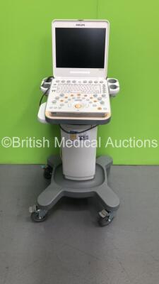 Philips CX50 XMatrix Portable Ultrasound Scanner Ref 989605384711 on Philips CX Cart (Hard Drive Removed-Transducer Port Damaged and Damage to Casing-See Photos-Spares and Repairs) * SN US31302096 * * Mfd March 2014 *