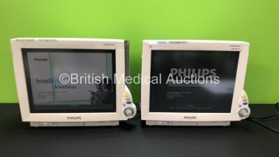 2 x Philips IntelliVue MP70 Touch Screen Patient Monitors Software Version G.01.80 - L.01.08 - *Mfd 2005 - 2005* (Both Power Up with Some Damage to Casing - See Photo) *DE52332122 - DE52034754*