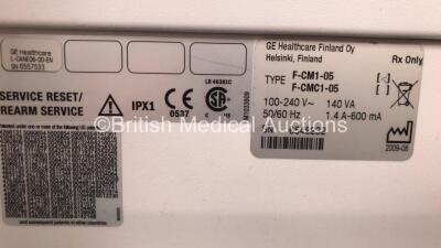 Datex Ohmeda Type F-CM1-05 Compact Anaesthesia Monitor *Mfd 2009* with 1 x GE E-PRESTN - 00 Module Including ECG, SpO2, NIBP, T1 and T2 Options *Mfd 2009* (Powers Up) - 5