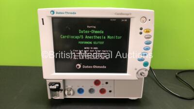 Datex Ohmeda Cardiocap 5 Anaesthesia Monitor Including ECG, SpO2, P1, P2 NIBP, T1 and T2 Options with D-fend Water Trap *Mfd 11-2004* (Powers Up with Missing Dial) * FBWG03114*