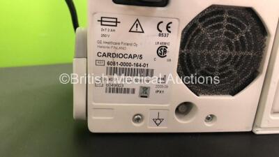 Datex Ohmeda Cardiocap 5 Critical Care Monitor Including ECG, SpO2 and T1 Options *Mfd 09-2005* (Powers Up) * 6049603* - 3
