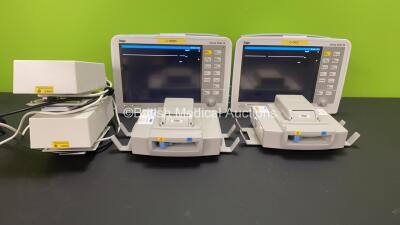 2 x Drager Infinity Delta XL Patient Monitors with SPO2, HemoMed 1, Aux-Hemo 2, Aux-Hemo 3 and MultiMed Options, 2 x Docking Stations and 2 x Power Supplies (Both Power Up) *5399412954 - 5399460162*