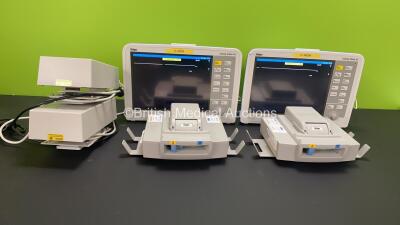 2 x Drager Infinity Delta XL Patient Monitors with SPO2, HemoMed 1, Aux-Hemo 2, Aux-Hemo 3 and MultiMed Options, 2 x Docking Stations and 2 x Power Supplies (Both Power Up) *5399451065 - 5399454356*