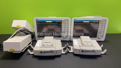 2 x Drager Infinity Delta XL Patient Monitors with SPO2, HemoMed 1, Aux-Hemo 2, Aux-Hemo 3 and MultiMed Options, 2 x Docking Stations and 2 x Power Supplies (Both Power Up) *60000624677 - 6000519969*