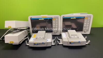 2 x Drager Infinity Delta XL Patient Monitors with SPO2, HemoMed 1, Aux-Hemo 2, Aux-Hemo 3 and MultiMed Options, 2 x Docking Stations and 2 x Power Supplies (Both Power Up) *5398245557 - 6002890269*