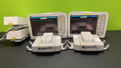 2 x Drager Infinity Delta XL Patient Monitors with SPO2, HemoMed 1, Aux-Hemo 2, Aux-Hemo 3 and MultiMed Options, 2 x Docking Stations and 2 x Power Supplies (Both Power Up) *6000624579 - 6000#509775*