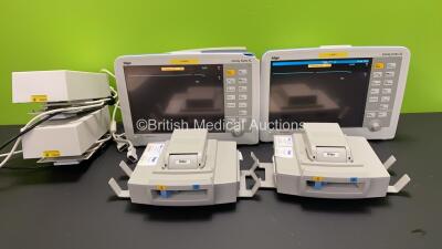 2 x Drager Infinity Delta XL Patient Monitors with SPO2, HemoMed 1, Aux-Hemo 2, Aux-Hemo 3 and MultiMed Options, 2 x Docking Stations and 2 x Power Supplies (Both Power Up, Both with Damaged Casings - See Photos) *5399418752 - 5399415256*