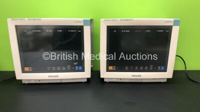 2 x Philips IntelliVue MP70 Touch Screen Patient Monitors Software Version J.10.54 - L.01.21 *Mfd 09-2007 - 01-2007* (Both Power Up) * DE73160515 - DE61751951*