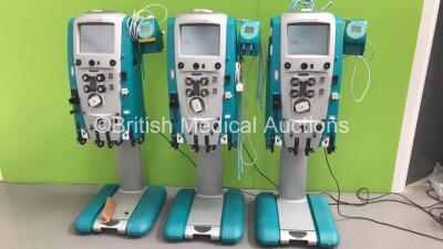 3 x Gambro Prismaflex Dialysis Machines Software Version 6.10 Running Hours 12305 / 17332 / 09425 with 3 x Barkey Control Units (All Power Up) * SN PA0271 / PA1609 / PA1610 *