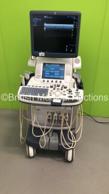 GE Logiq E9 Flat Screen Ultrasound Scanner Ref 5205000-8 *S/N 135346US5* **Mfd 12/2014** Software Version R5 Software Revision 1.2 with 4 x Transducers / Probes (L8-18i-D Ref 5336965 *Mfd 10/2014* / 9L-D Ref 5194432 *Mfd 05/2017* / ML6-15-D Ref 5199103 *M