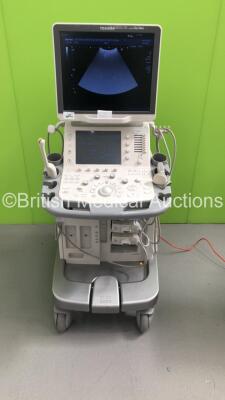 Toshiba Aplio 500 TUS-A500 Flat Screen Ultrasound Scanner *S/N T1F1485553* **Mfd 08/2014** Software Version AB_V4.00*R316 with 3 x Transducers / Probes (PVT-674BT *Mfd 05/2014* / PVT-375BT *Mfd 07/2018* and PVT-661VT *Mfd 12/2012*) and Sony UP-D897 Digita