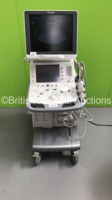 Toshiba Aplio 300 TUS-A300 Flat Screen Ultrasound Scanner *S/N TDA1282072* **Mfd 08/2012 ** Software VersionAB_V3.00*R410 with 3 x Transducers / Probes (PLT-704SBT *Mfd 2017* / PVT-375BT *Mfd 01/20103* and PVT-661VT *Mfd 01/2013*) (Powers Up - Marks to Lo