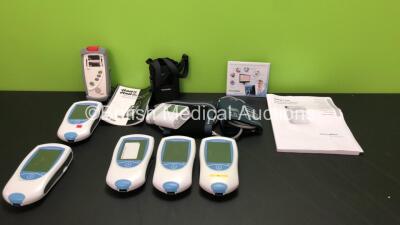 Mixed Lot Including 1 x Masimo Set Rad 5 Signal Extraction Pulse Oximeter with Instruction Manual (Untested Due to Possible Flat Battery) 5 x Roche Coaguchek XS Plus Coagulation Meters with 2 x Batteries (All Untested Due to Possible Flat Batteries) 1 x W