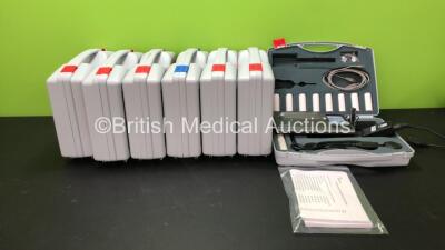 7 x Cardinal Health Microlab Spirometers with Accessories and Power Supplies in Carry Cases (All Power Up)