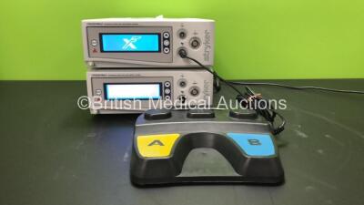 2 x Stryker Crossfire 2 Integrated Resection and Energy Systems with 1 x Footswitch *Mfd 08/2014, 08/2014* (Both Power Up) *S/N 14H018484 / 14H018464 / 14H033724*