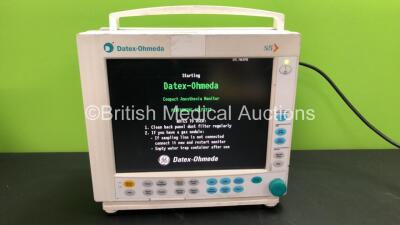 Datex Ohmeda S/5 Compact Anaesthesia Monitor (Powers Up with Damage-See Photo)