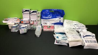 Job Lot of Consumables Including Non Woven Swabs, Ethicon Cutting Hooks *All In Date* Surgical Blades *Some in Date, Some out of Date* Adhesive Drapes and Aseptic Dressing Packs