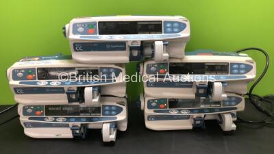 5 x Carefusion Alaris CC Guardrails plus Syringe Pumps (All Power Up, 1 with Service Message-See Photo)