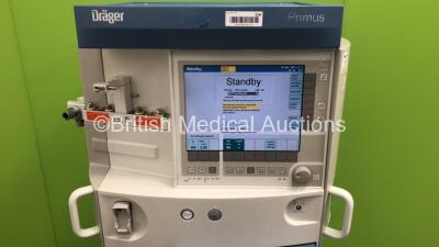 Drager Primus Anaesthesia Machine Software Version 4.50.00 - Running Hours Mixer 28848 Ventilator 13961 with Hoses (Powers Up) - 3