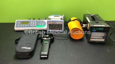 Mixed Lot Including 1 x Graseby 3400 Syringe Pump (Powers Up) 1 x KanMed 50W Baby Warmer Unit with 1 x Heating Pad (Powers Up) 1 x Airflow Anemometer (Untested Due to Possible Flat Batteries) 1 x Marathon Instruments 436004/STR Unit (Powers Up) *SN 089969