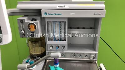 Datex-Ohmeda Aestiva/5 Anaesthesia Machine with Datex-Ohmeda 7900 SmartVent Software Version 4.8PSVPro, Oxygen Mixer, Absorber, Bellows, Hoses, Datex-Ohmeda Patient Monitor, Datex-Ohmeda Module Rack with MultiParameter Module Including NIBP, P1, P2, T1, T - 6