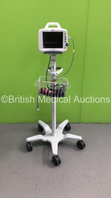 GE Dash 3000 Patient Monitor on Stand with SPO2, Temp/Co, NIBP and ECG Options (Powers Up)