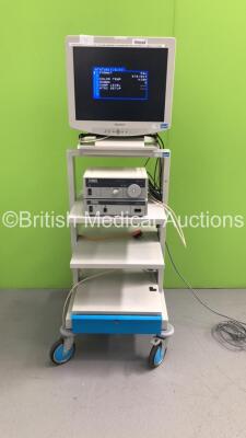 Stack Trolley with Sony Monitor, Storz 20135 20 Xenon Nova Light Source, Storz 202320 20 telecam DX pal Camera Control Unit (Power Up) *S/N 2011339*