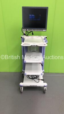 Olympus Stack Trolley with Olympus OEV191H Monitor (Powers Up) *S/N 7924814*