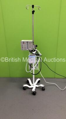 EME Tricomed Infant Flow NCPAP Driver with Fisher and Paykel MR850AEK Humidifier on Stand with Hoses (Powers Up)