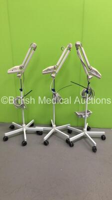 3 x Nihon Kohden LS-703A Flash Lamp Assembly Units on Stands