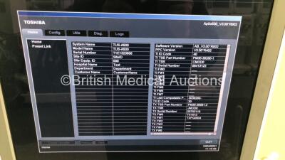 Toshiba Aplio 500 TUS-A500 Flat Screen Ultrasound Scanner *S/N T1E1323856* **Mfd 02/2013* Software Version V3.00*R002 with 4 x Transducers / Probes (PVT-661VT *Mfd 01/2007* / PVT-375BT *Mfd 2010* / PLT-1204BT *Mfd 03/2012* and PVT-674BT *Mfd 01/2006*) (Po - 18