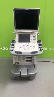 Toshiba Aplio 500 TUS-A500 Flat Screen Ultrasound Scanner *S/N T1E132824* **Mfd 02/2013** Software Version AB_V5.00*R204 with Mitsubishi P93 Printer (Powers Up - Small Marks to Trims)