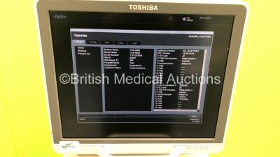 Toshiba Aplio 500 TUS-A500 Flat Screen Ultrasound Scanner *S/N T1E132824* **Mfd 02/2013** Software Version AB_V5.00*R204 with Mitsubishi P93 Printer (Powers Up - Small Marks to Trims) - 7