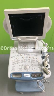 Toshiba Nemio XG SSA-580A Flat Screen Ultrasound Scanner *S/N E3C06Z3140* **Mfd 12/2006* with 2 x Transducers / Probes (PVM-651VT *Mfd 12/2013* and PVM-375AT *Mfd 12/2016*) and Mitsubishi P93 Printer (Powers Up - Small Marks to Trims) - 3