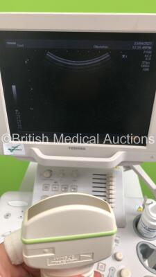 Toshiba Nemio XG SSA-580A Flat Screen Ultrasound Scanner *S/N E3C06Z3140* **Mfd 12/2006* with 2 x Transducers / Probes (PVM-651VT *Mfd 12/2013* and PVM-375AT *Mfd 12/2016*) and Mitsubishi P93 Printer (Powers Up - Small Marks to Trims) - 5