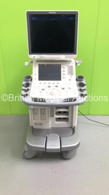 Toshiba Aplio 500 TUS-A500 Flat Screen Ultrasound Scanner *S/N T1E1323879* **Mfd 02/2013** Software Version AB_V3.00*R002 (Powers Up - Very Small Marks to Trim)