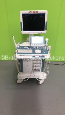 Esaote MyLAB Twice Flat Screen Ultrasound Scanner Ref 970 6200 000 *S/N 8502* **Mfd 2012** Software Version 500.1.074 with 5 x Transducers / Probes (EC123 / CA541 / LA435 / TRT33 and BL433) and Sony UP-895MD Video Graphic Printer (Powers Up)