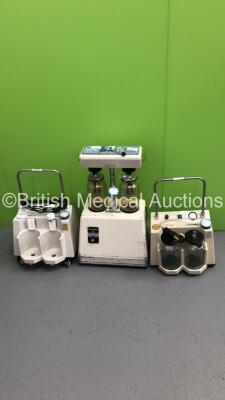 2 x Eschmann VP35 Suction Units with 2 x Suction Jars and 1 x Eschmann Matburn TJ20 Suction Unit with 2 x Suction Jars (All Power Up-1 x Missing Wheel)