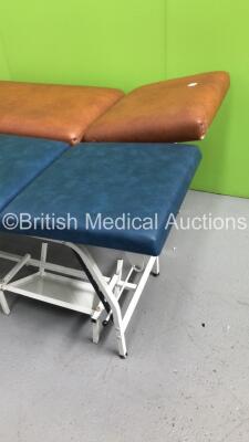 1 x Static Patient Examination Couch and 1 x Nesbit Evans Hydraulic Patient Examination Couch (Hydraulics Tested Working-1 x Rip in Cushion-See Photos) - 2