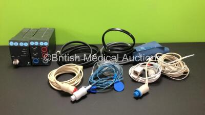 Job Lot Including 1 x Datex-Ohmeda M-NIBP Module, 1 x M-ESTPR Module with Various Monitor Leads