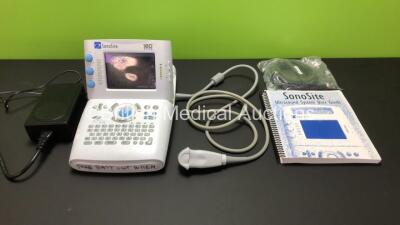 Sonosite 180 Plus Hand Carried Ultrasound Scanner *Mfd - 11/2005* with 1 x C15/4-2 MHz Transducer / Probe *Mfd - 10/2005* User Guide and Power Supply (Powers Up)